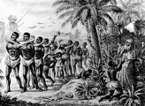 Lavigerie &agrave; c&ocirc;t&eacute; d'une colonne d'esclaves