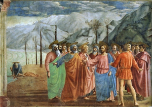 Masaccio, Le Paiement du tribut, Chapelle Brancacci, &Eacute;glise del Carmine, Florence